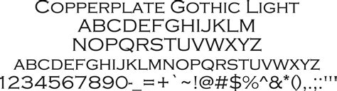 Copperplate Gothic Font