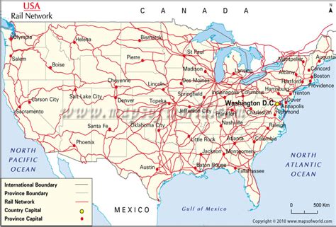 US Railroad Map, US Railway Map, USA Rail Map for Routes