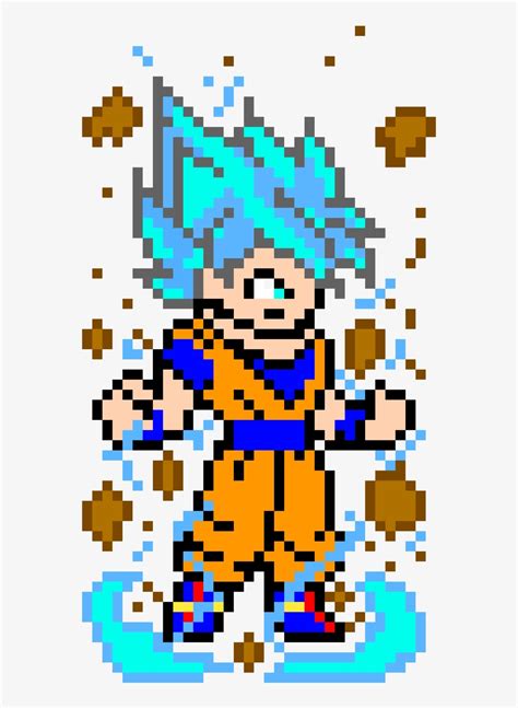 Goku Super Saiyan Blue - Super Saiyan Goku Blue Pixel Art - Free ...