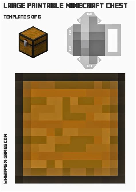 Print and create your own Minecraft chest, template 5 of 6 | Minecraft ...