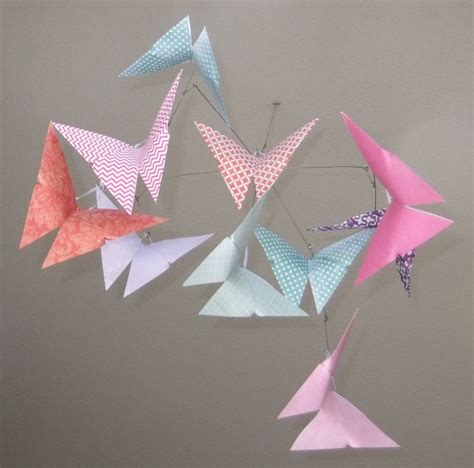 Patterned Whimsy Origami Butterfly Mobile | aftcra