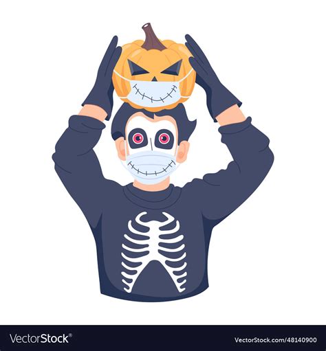 Skeleton costume Royalty Free Vector Image - VectorStock