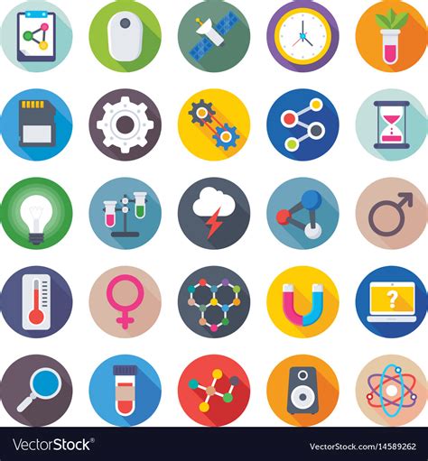 Science and technology colored icons 2 Royalty Free Vector