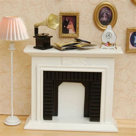 1/12 Scale DIY Handmade Miniature White Fireplace Dollhouse Decor ...