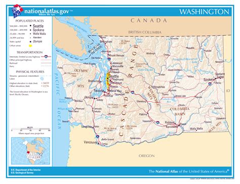 Large detailed map of Washington state. Washington state large detailed ...