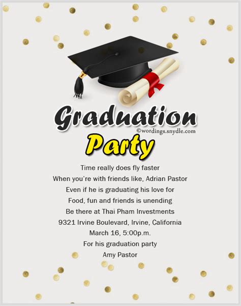 Graduation Party Invitation Wording – Wordings and Messages