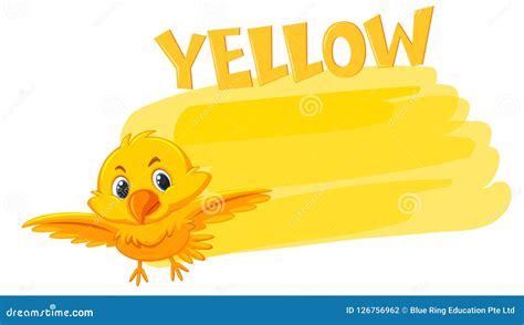 A Yellow Bird and Painting Color Stock Vector - Illustration of bird ...