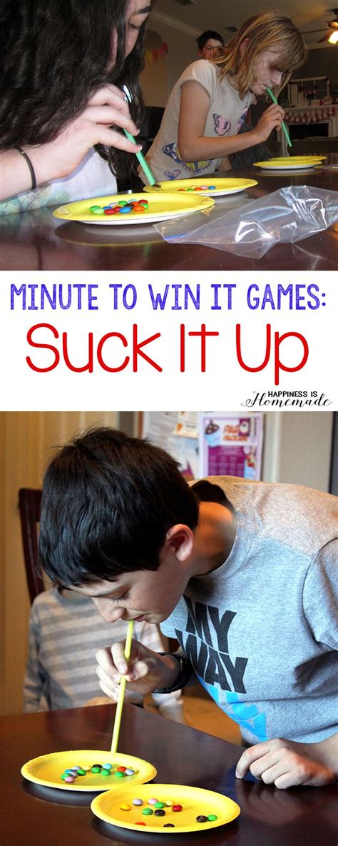 10 Awesome Minute to Win It Party Games - Happiness is Homemade | Kids ...