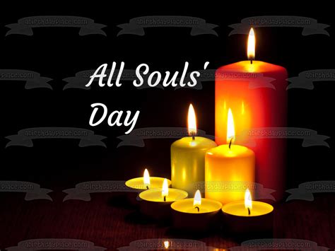 All Souls' Day Candles Edible Cake Topper Image ABPID54333 – A Birthday ...