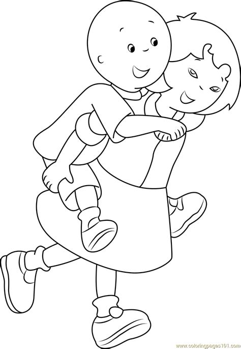 Caillou Enjoying Coloring Page for Kids - Free Caillou Printable ...