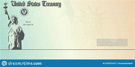 Blank Money Check Template. Fake Stimulus Cheque Mockup. Bank Checkbook ...