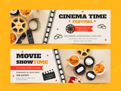 Free Vector | Flat design cinema festival horizontal banner