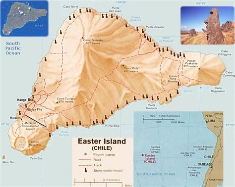 Map of Easter Island - Isla da Pascoa