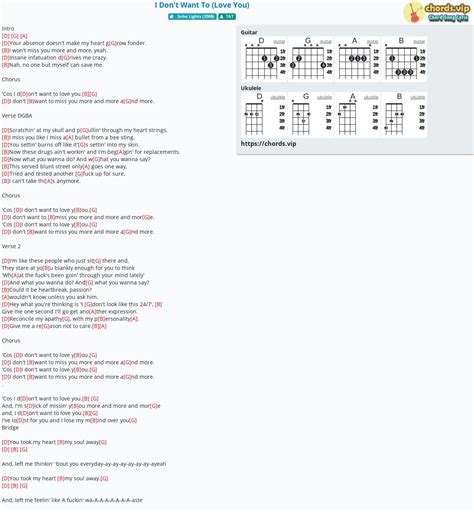 Chord: I Don't Want To (Love You) - TAT - tab, song lyric, sheet ...