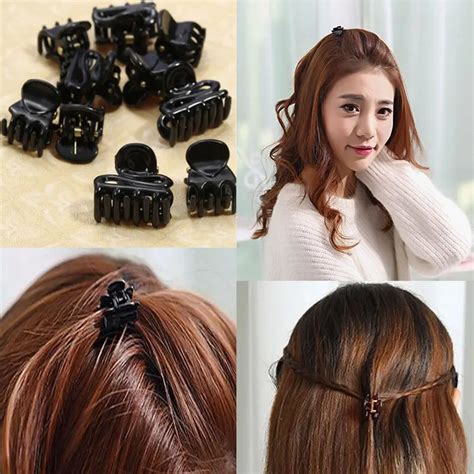 Aliexpress.com : Buy 10pcs Mixed Small Plastic Black Hair Clips Hairpin ...