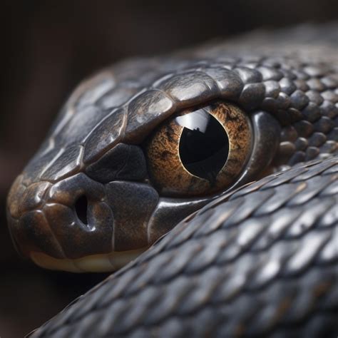 Premium AI Image | A close up of a black snake's eye