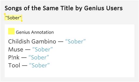 "Sober" – Songs of the Same Title by Genius Users