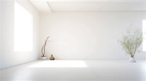 Minimalist, serenity in sparse, white-washed space