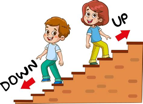 kids walking up and down cartoon vector 24644201 Vector Art at Vecteezy