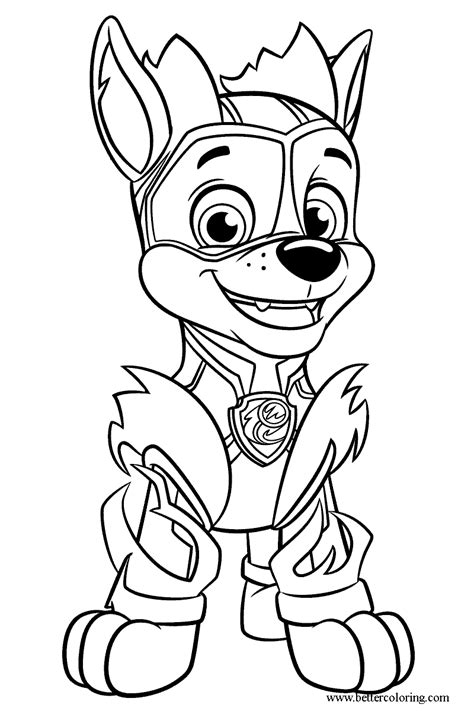 Chase from Mighty Pups Coloring Pages - Free Printable Coloring Pages