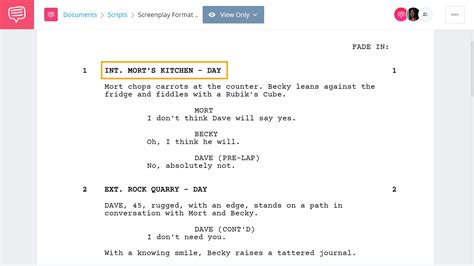 Slugline script format - holoserastro