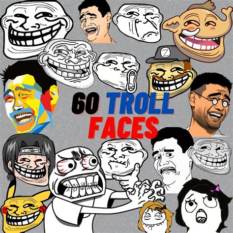 Troll Gesicht svg & png Bundle, Memes, Internet Memes Clipart ...