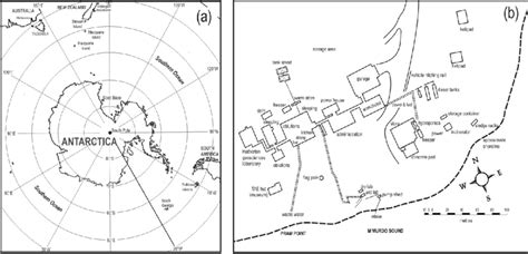 Location map of (a) Scott Base in Antarctica and (b) the general map of ...