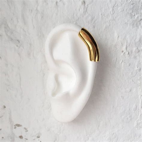 Helix Ear Cuff in Gold | Ear jewelry, Gold bar earrings, Ear cuff