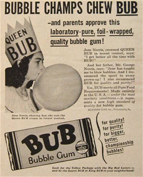 1947 Bub Bubble Gum Ad ~ Bubble Champs, Vintage Candy & Gum Ads