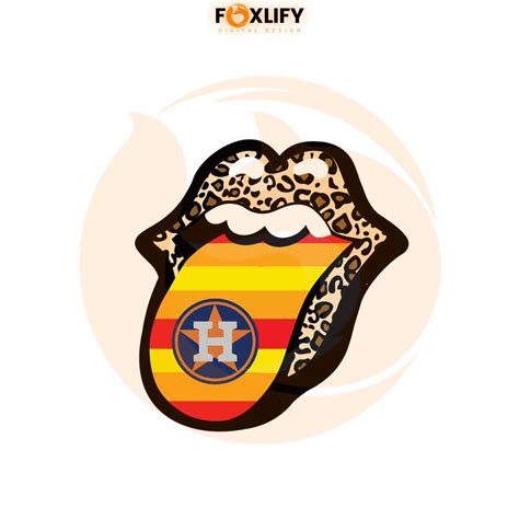 Houston Astros Tongue Leopard Lips Svg Cutting Digital File