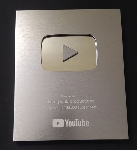 YouTube Play Button Silver YouTube Plaque award custom Wall Decoration ...