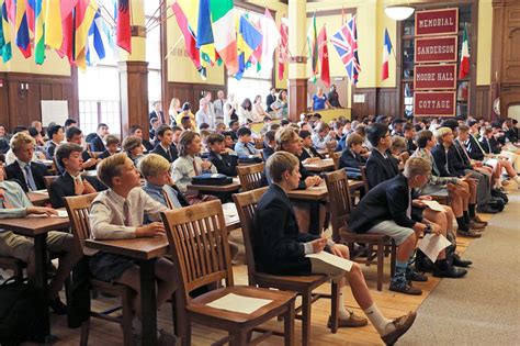 Upper School students in morning meeting. | Boys boarding school ...