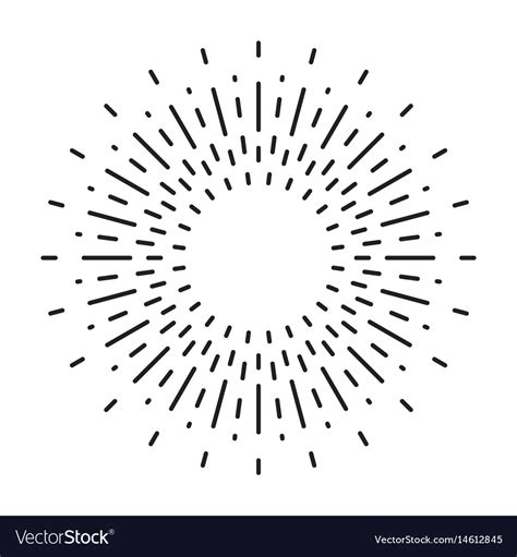 Linear drawing of vintage sunbursts or light rays Vector Image