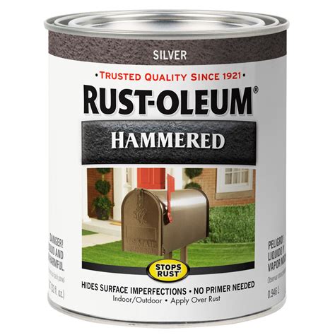 Rust-Oleum Stops Rust 1 qt. Low VOC Protective Enamel Hammered Silver ...