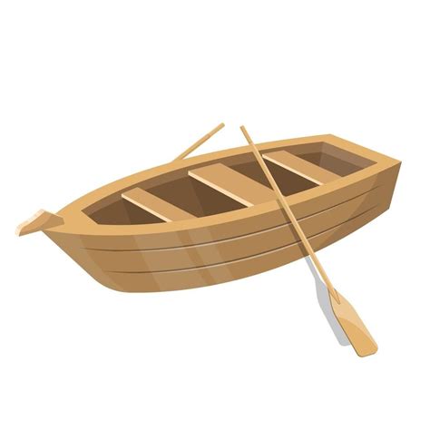 Download Wooden small boat with paddles isolated for free | Boat vector ...