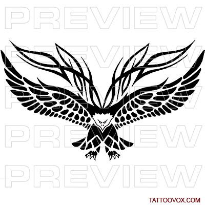 Tribal Eagle tattoo design - TattooVox Professional Tattoo Designs Online