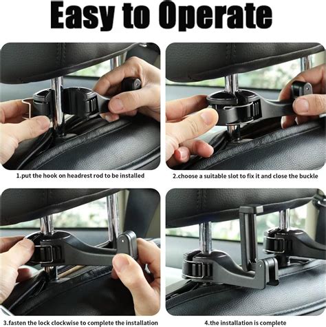 2 in 1 Car Headrest Hook (Car Hook + Mobile Phone Holder)