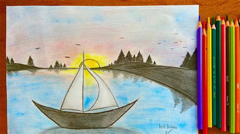 Beautiful lake scenery/Pencil drawing/Si te vizatojme nje peizazh te ...