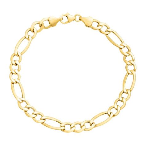 Eternity Gold Men's Figaro Link Chain Bracelet in 14K Gold | Men's ...