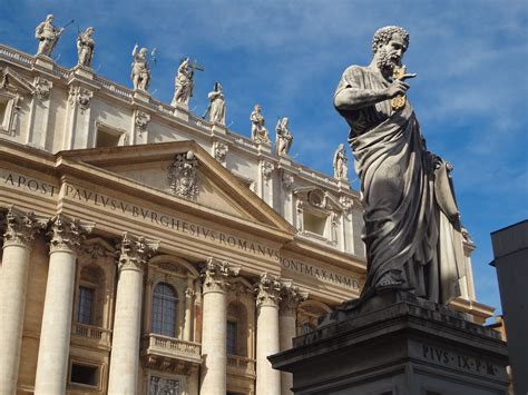 Statue of St. Peter outside St. Peter's Basilica in Vatican City State ...