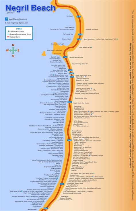 Negril beach map