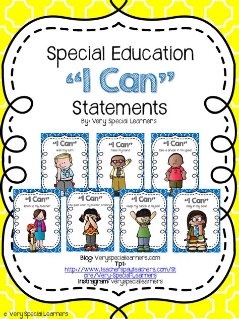 Special Education "I Can" posters. Full size and mini size..great for ...