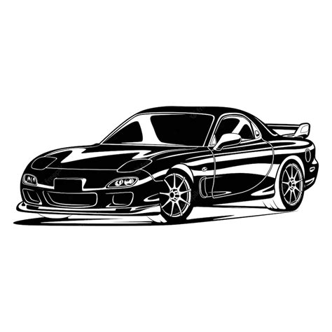 Premium Vector | Black and white car vector illustration for conceptual ...