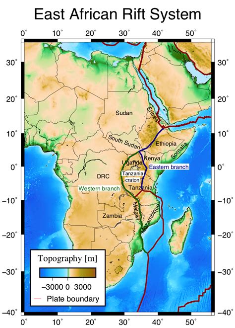 East African Rift Zone Map