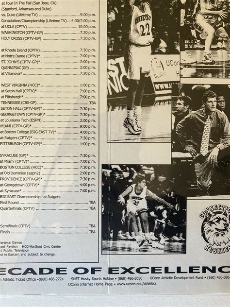 Sue Bird Rookie Season 199899 UConn Womens Basketball Schedule Roster ...