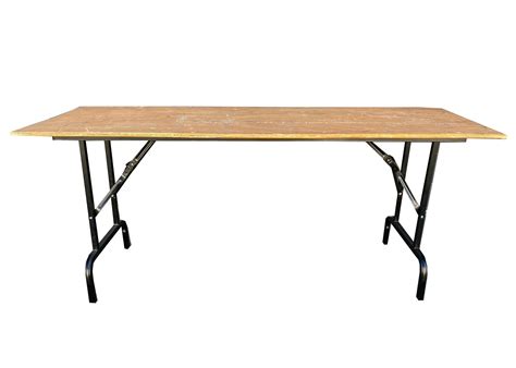 Wooden Trestle Table Rectangle w/ Black Metal Legs (L: 180cm x D: 67cm ...