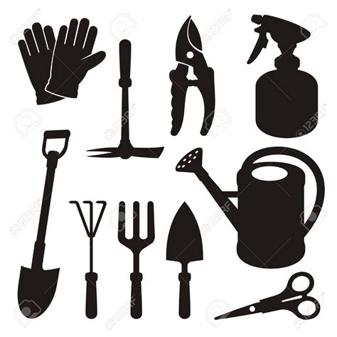 Gardening Tools Clipart Black And White