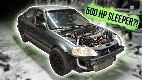 SLEEPER CIVIC BUILD! - 500HP TURBO HONDA IN A DAY! - YouTube