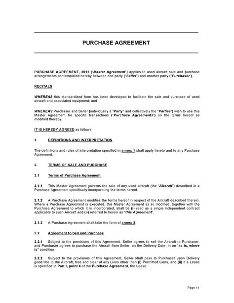 37 Simple Purchase Agreement Templates [Real Estate, Business]