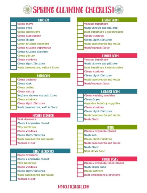 10 Spring Cleaning Checklists (Printable) - Parade